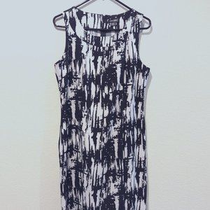Voir Voir dress sleeveless black/white graphic art deco geometric print size 10